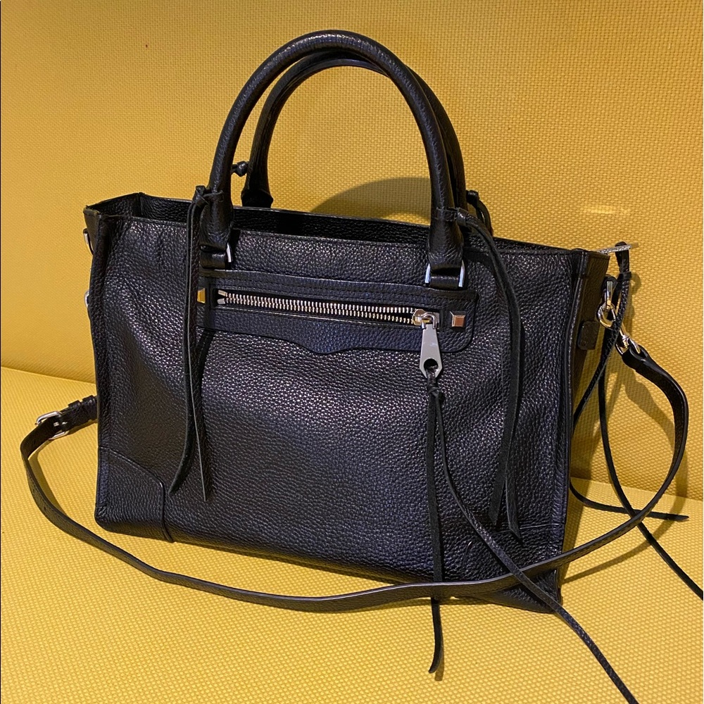 Rebecca Minkoff Regan Black Pebbled Leather Satchel